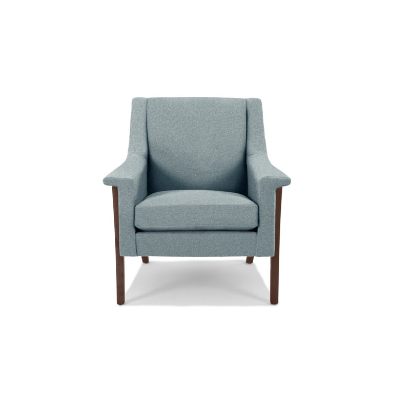 Arlo Armchair, Walnut, White Heron Polyester
