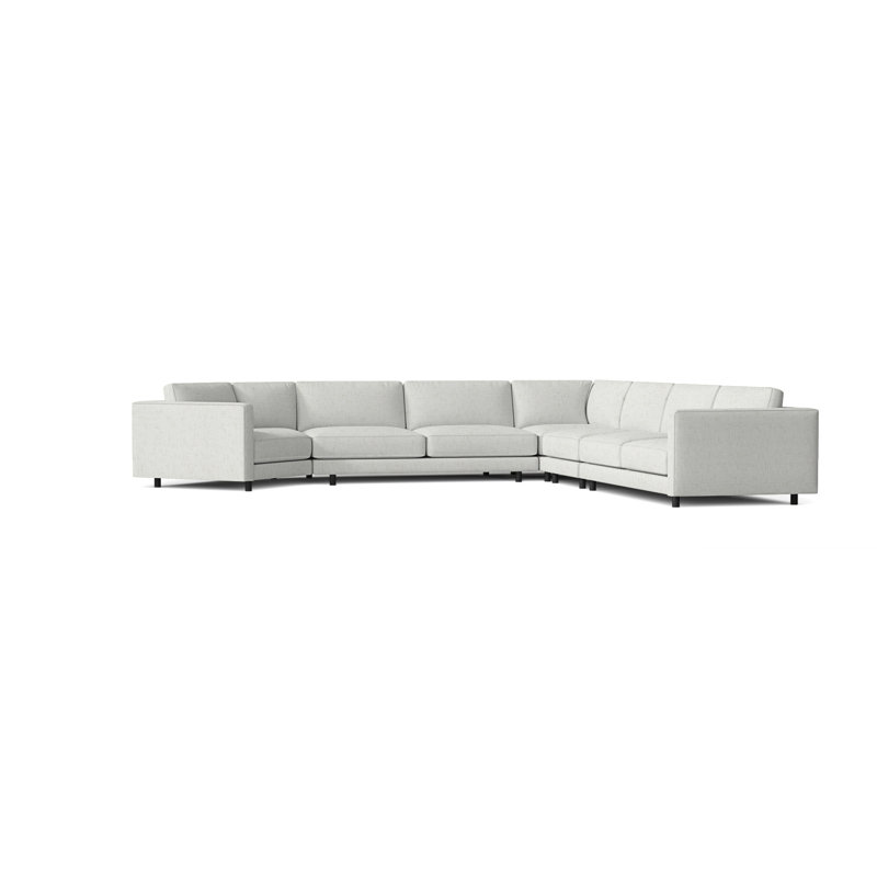 Avanni Patio Sectional with Sunbrella Cushions, Cream Linen 6032-002, Matte Black