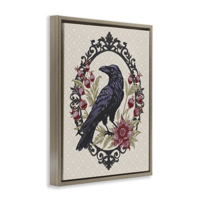 Cadre flottant Never More Ornate Raven, design par Radhika Modi