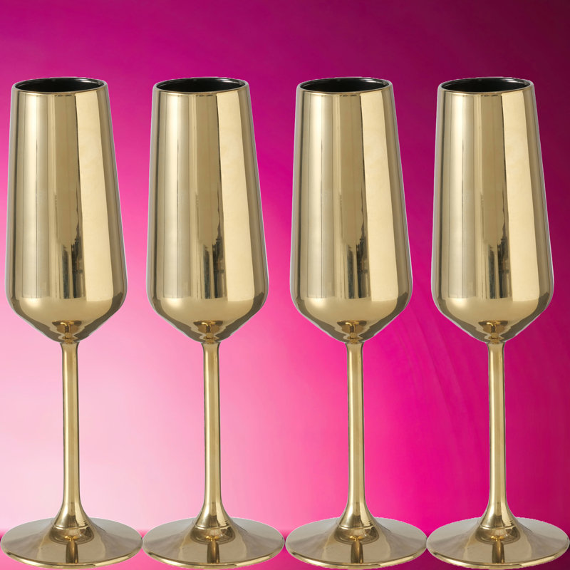 Ensemble de 4 flûtes à champagne à longues tiges