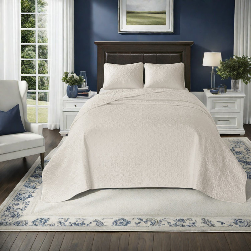 Ensembles de literie confortables en coton, crème réversible, design douillet