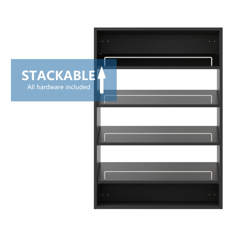 Chic Cove Shoe Shelf Short Tower Closet Unit Closet System, Black, 36" H x 25.5" W x 14" D