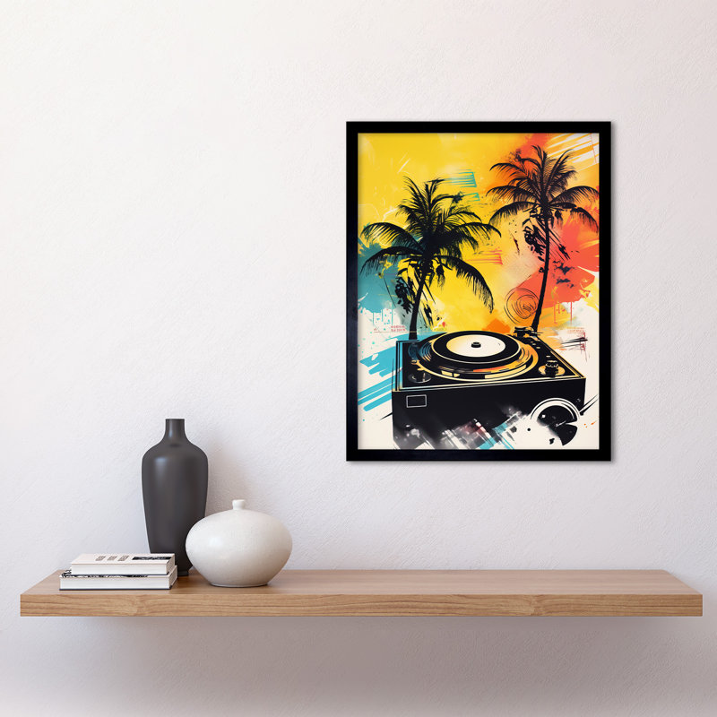 Ennassim Music Under Palm Trees Tropical Beach Party - Single Picture Frame Print