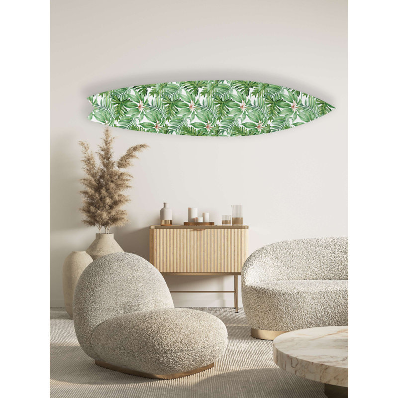 Planche de surf Jungle Green Leaves - Art sans cadre