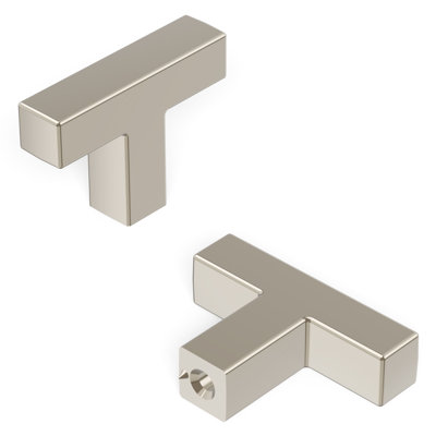 Skylight Collection T-Knob - 1-5/8" x 3/8 " Cabinet Knob Polished Nickel - Contemporary Hardware for Drawers & Cabinets
