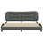 vidaXL Bed Frame with LED without Mattress Hvar Dark Grey 193x203 cm Fabric