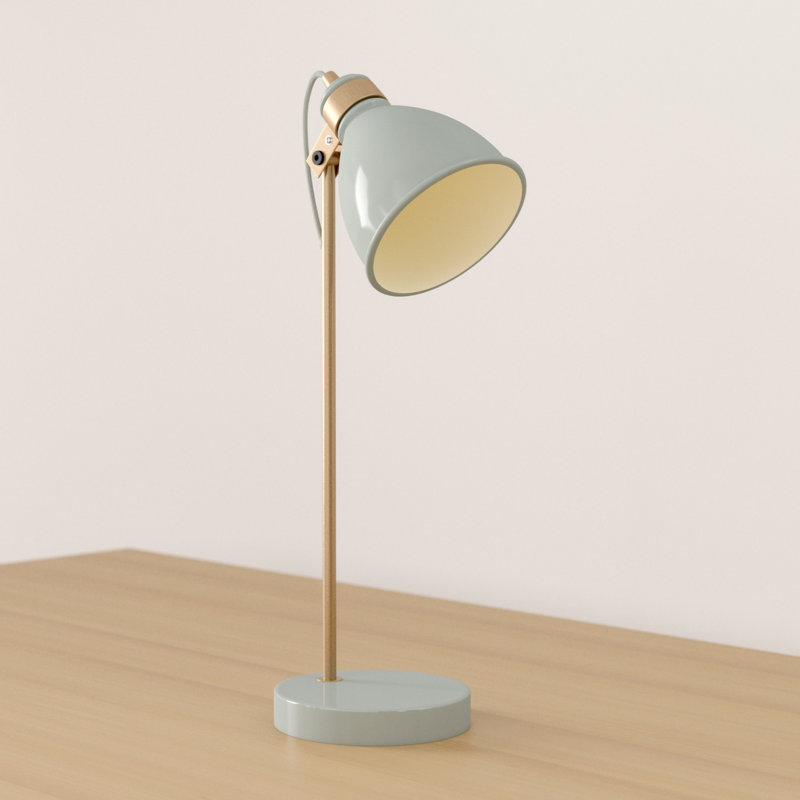 Azalea Metal Desk Lamp, Copper Base/Grey Shade