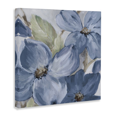 «Silent Blue Bloom», art mural sur toile par Lanie Loreth