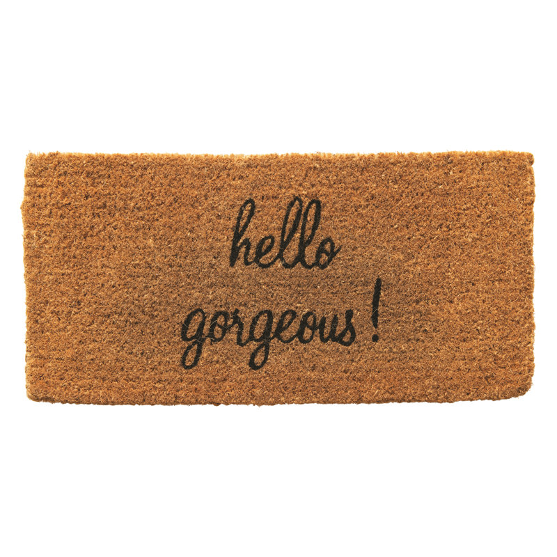 Augusta Hello Gorgeous! Paillasson Natural Coir 32 po x 16 po