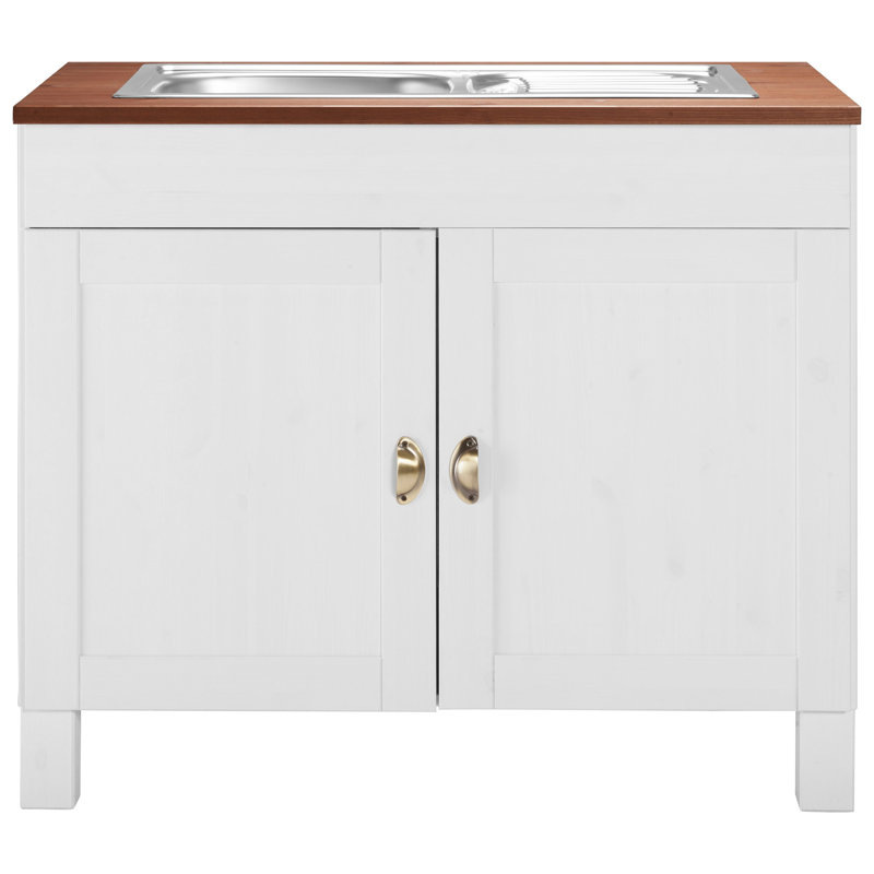 Edgarton 100cm Single Bathroom Vanity Base Only, White