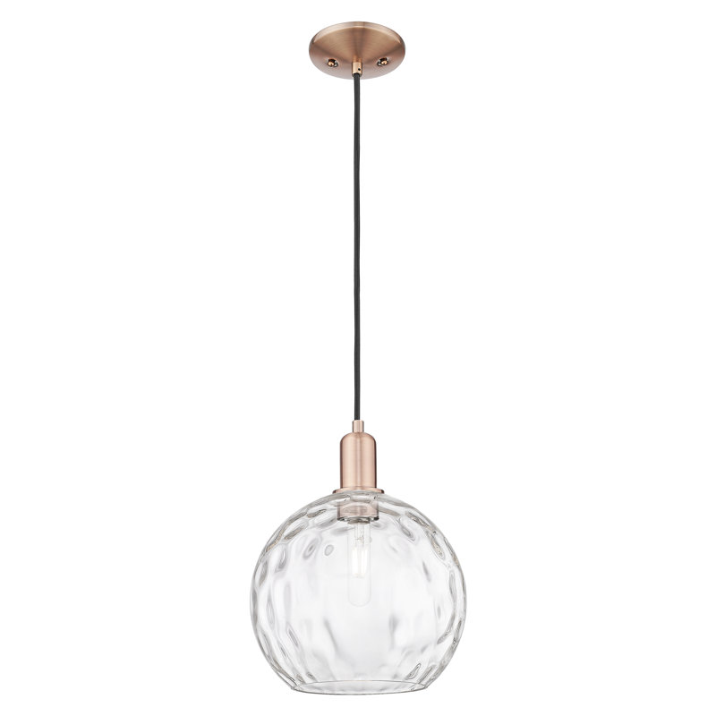 Mini-luminaire suspendu 1 lumière Arcadia, Cuivre antique, H 8,75 po x l 10 po x P 10 po