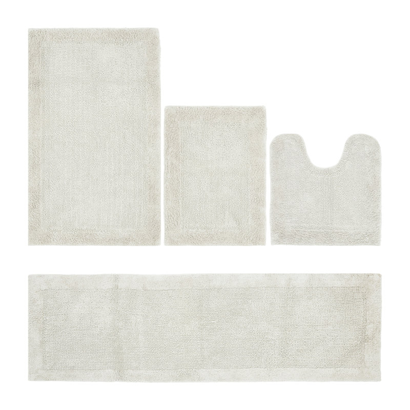 Ensemble de tapis pour salle de bain réversible 4 pièces Edge, 4 pièces (17 po x 24 po | 20 po x 20 po | 24 po x