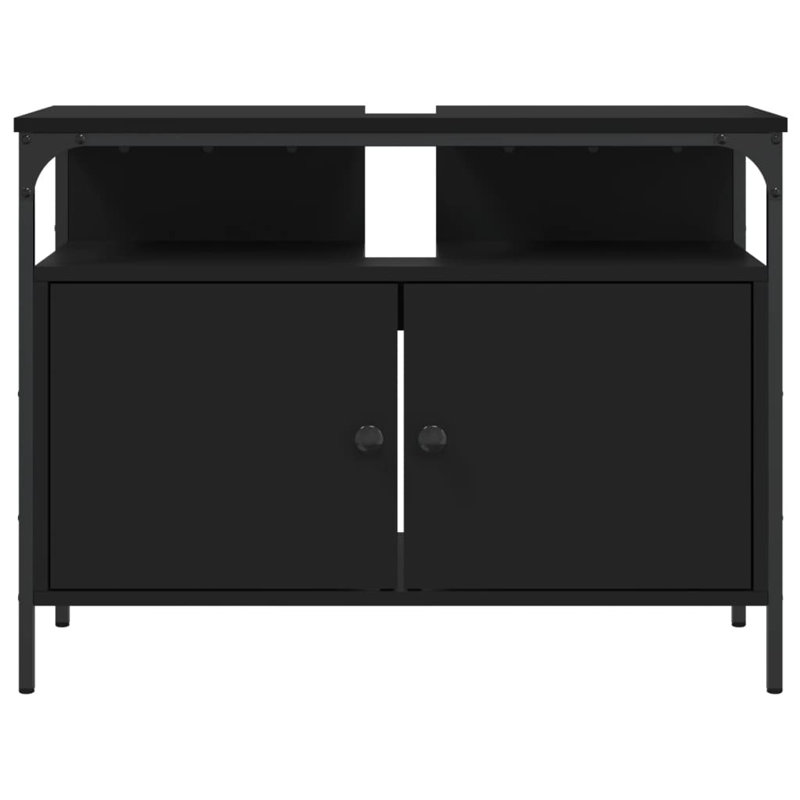 Kynsli Bathroom Sink Cabinet 31.5"x11.8"x23.6" Engineered Wood, Black