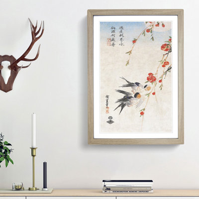 Swallows & Peach Flowers by Utagawa Hiroshige - Picture Frame Art Prints