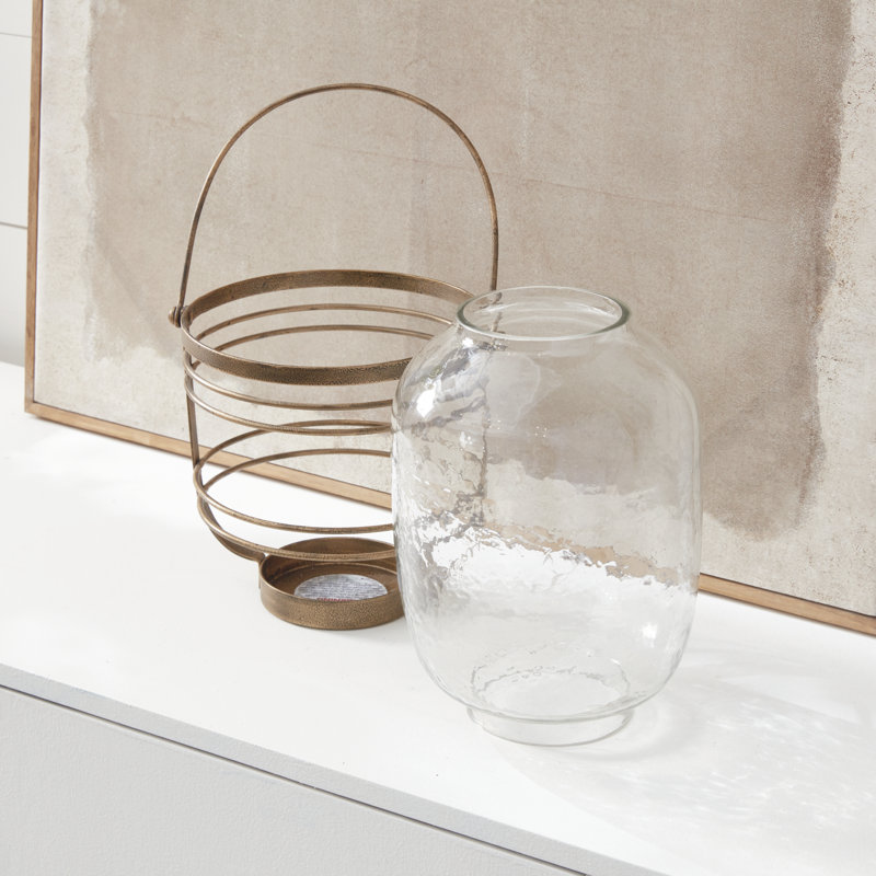 Hurricane Candle Holder, 10.25" H x 8" W x 8" D