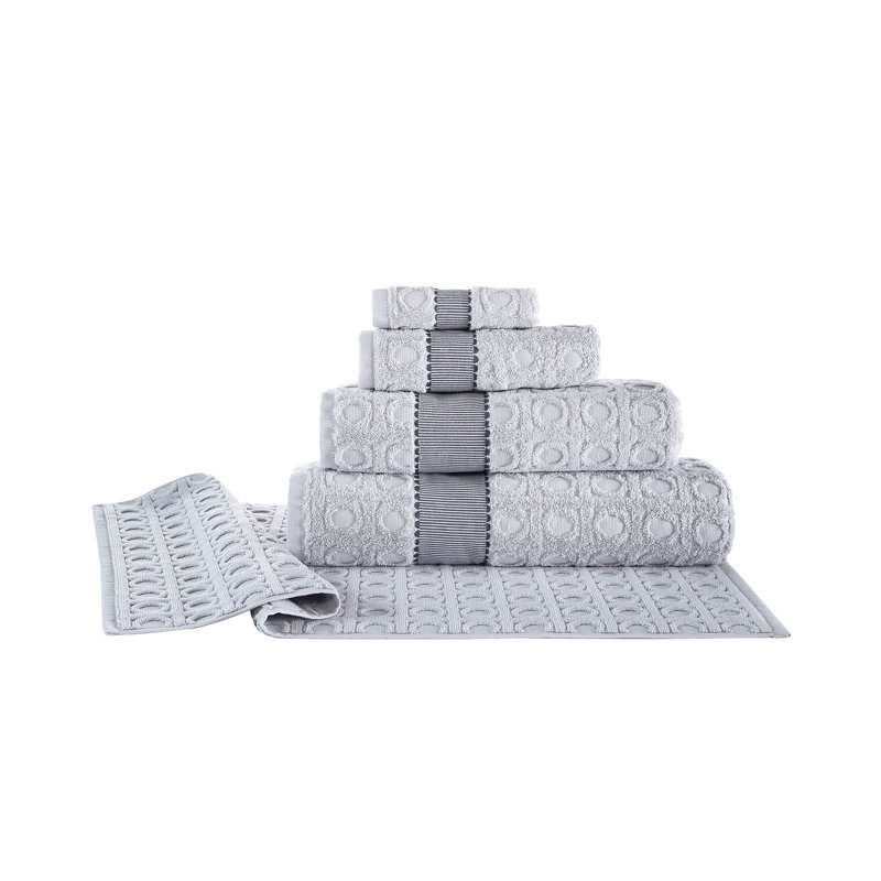 Turkish Cotton Plush Jacquard Bath Sheet, Silver