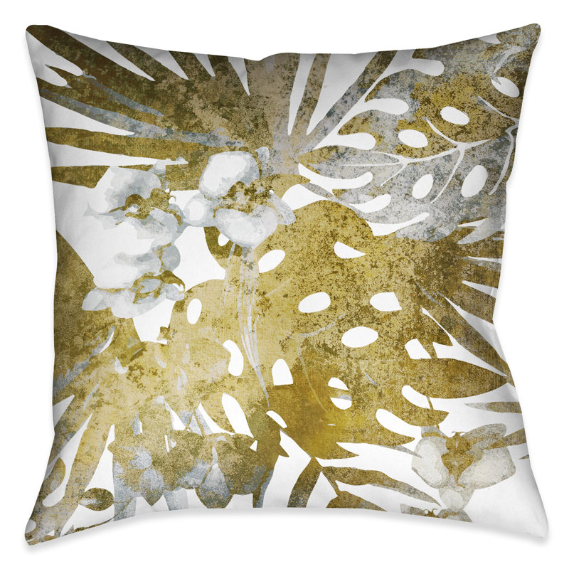 Coussin extérieur Gilded Tropical Bloom II, H 20 po x l 20 po