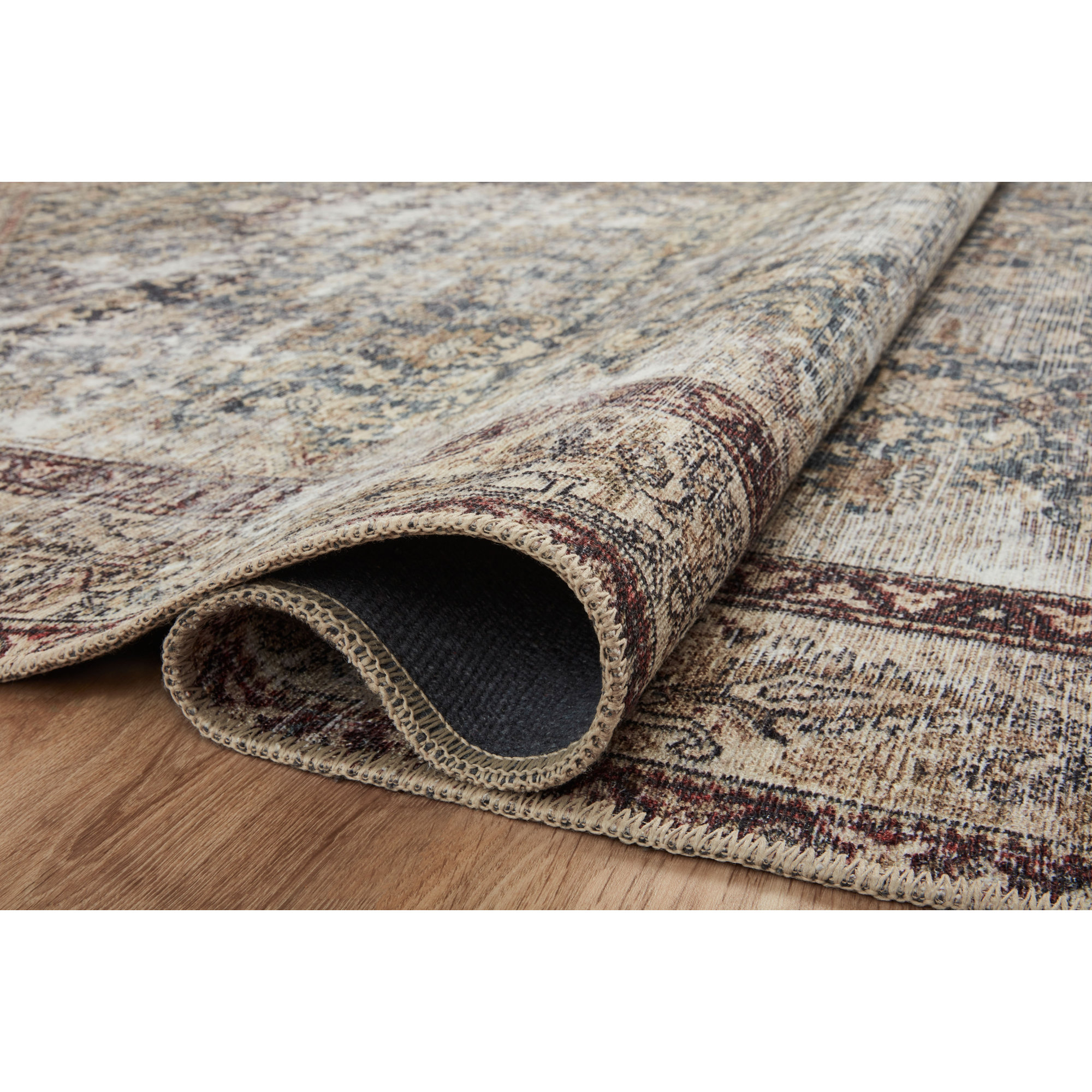 Amber Lewis x Loloi Georgie Teal / Antique Area Rug, Rectangle 3'9" x 5'6"