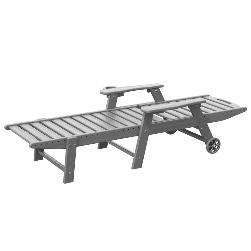 Chaise longue d'extérieur Wheels, Gris