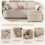 203cm 3-in-1 Sleeper Sofa Bed with Pull-Out Mattress, Reversible Chaise Sectional with Storage, USB