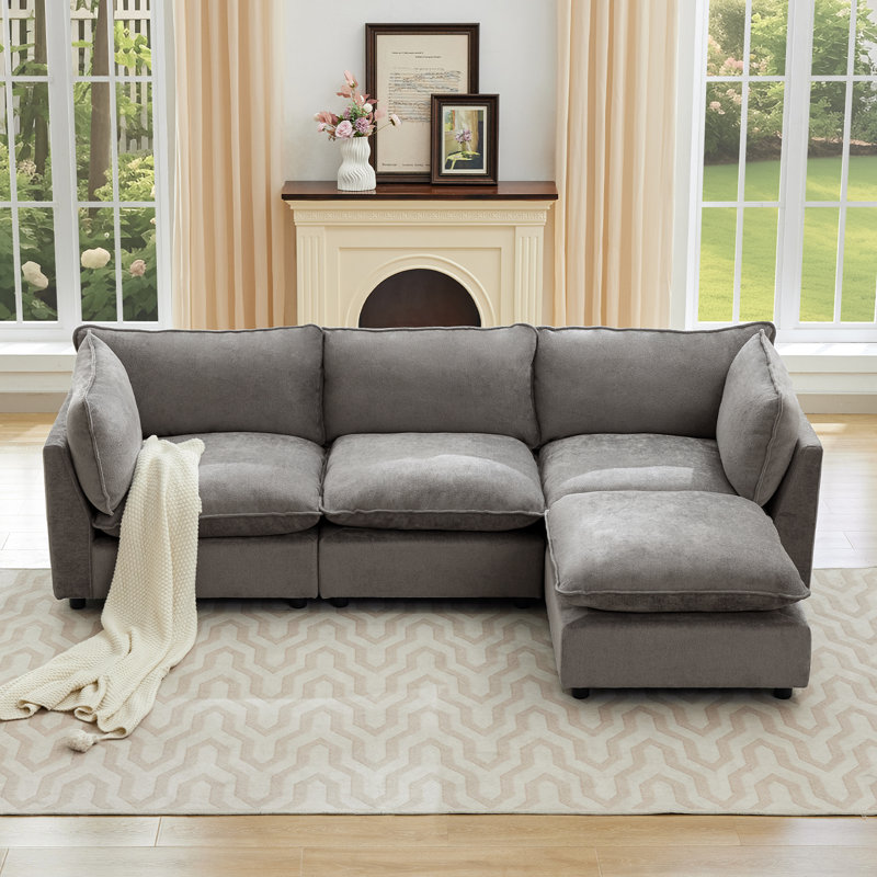 Eagan Modular Sectional, Gray Chenille