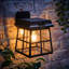 Matte Black 24cm H Solar Powered Integrated LED Outdoor Wall Lantern