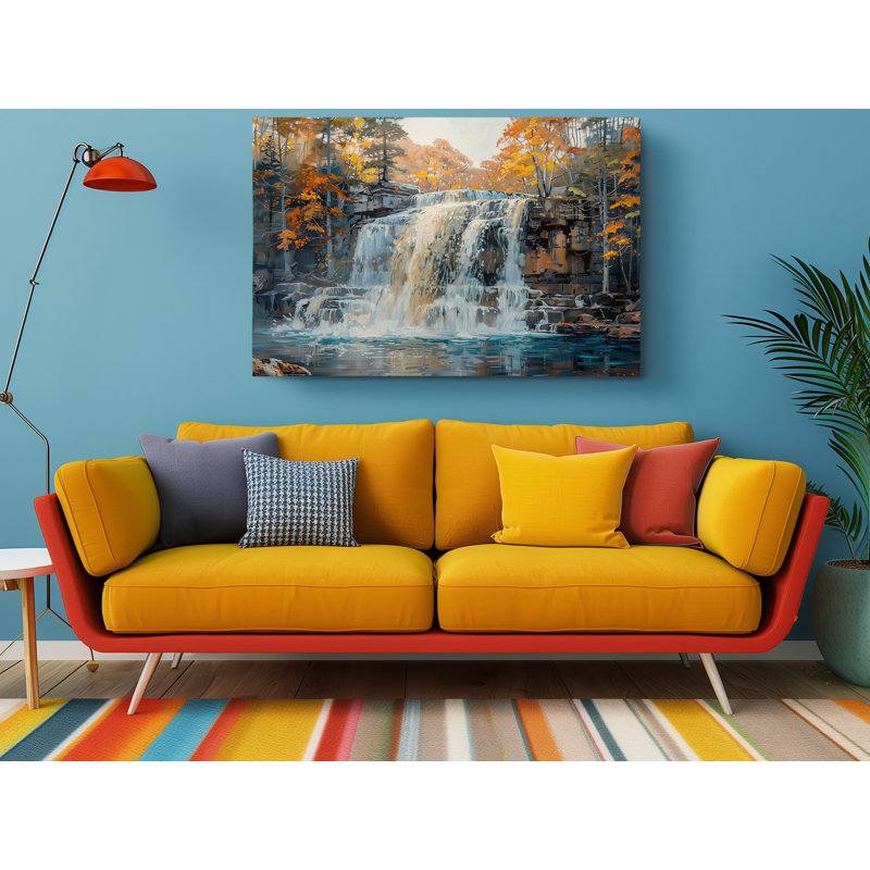 Reproduction d'art sur toile, peinture à l'huile d'une chute d'eau, décoration murale moderne pour la maison et le bureau
