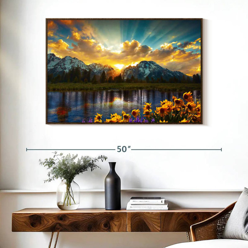 Grand Teton, Cadre flottant noyer, 40 po x 27 po