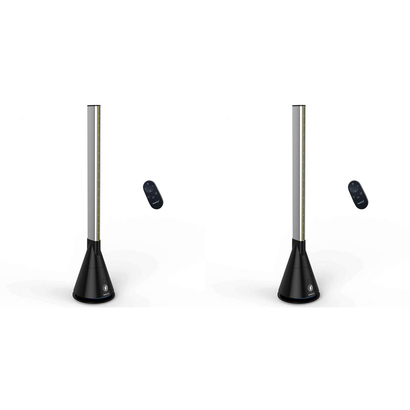 Geek Aire BF1S 40 Inch Bladeless Tower Fan Oscillating 9 Speed, Black (2 Pack)