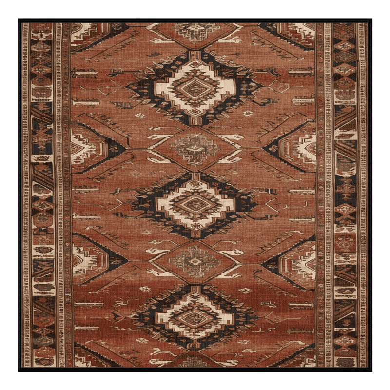 Machine Washable Persian Brown Area Rug, Square 5'
