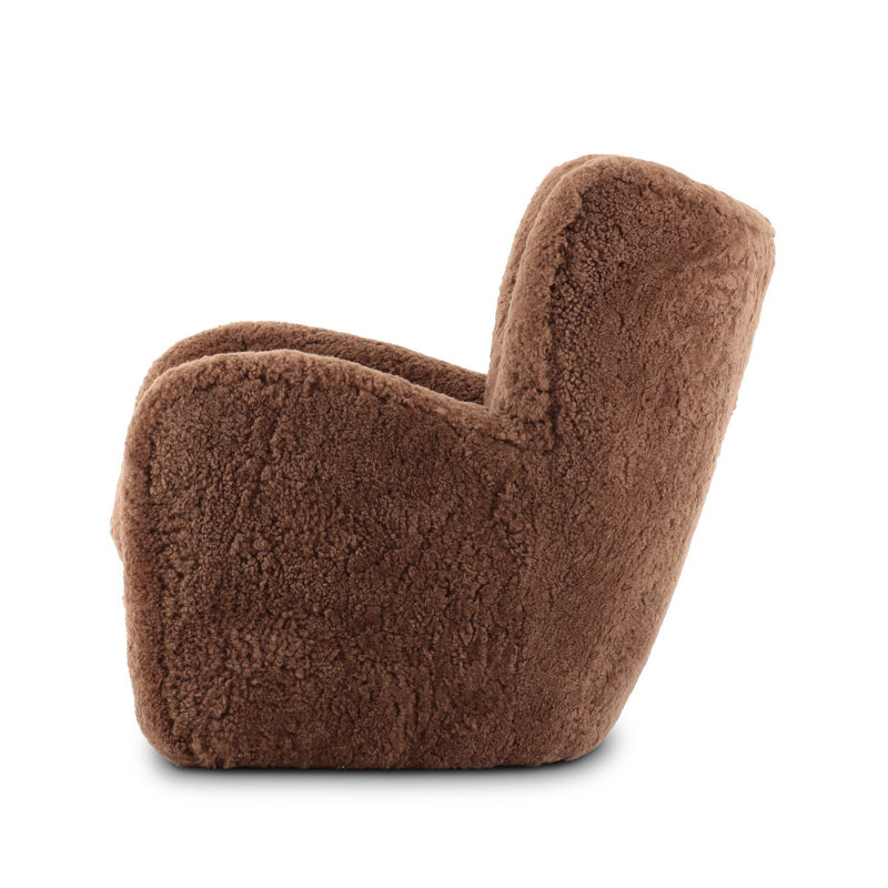 Bristow Wingback Chair, Amber Shearling
