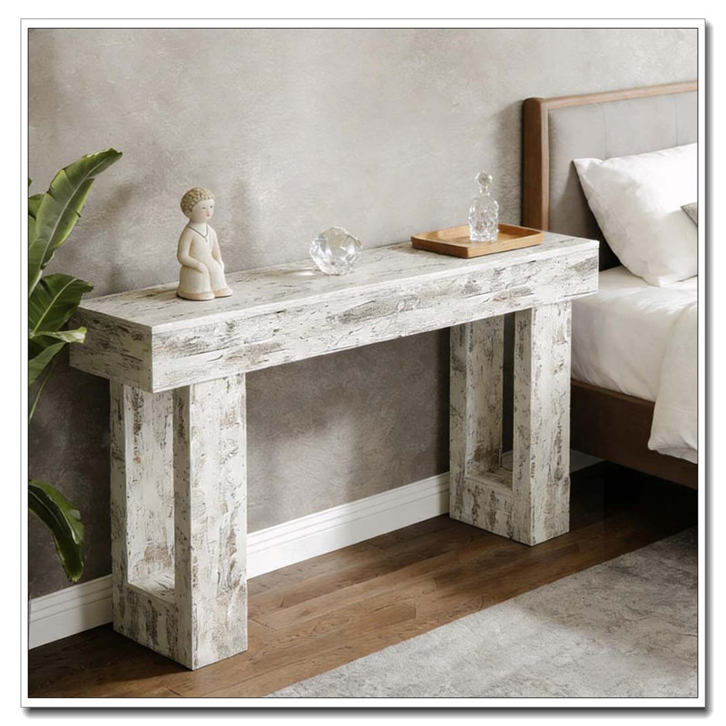 Stable TV Stand,Elegant Console Table, Vintage White