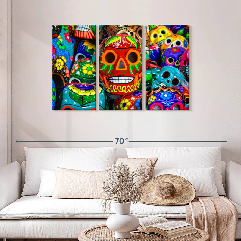Calavera peint Lelend, H 28 po x l 45 po