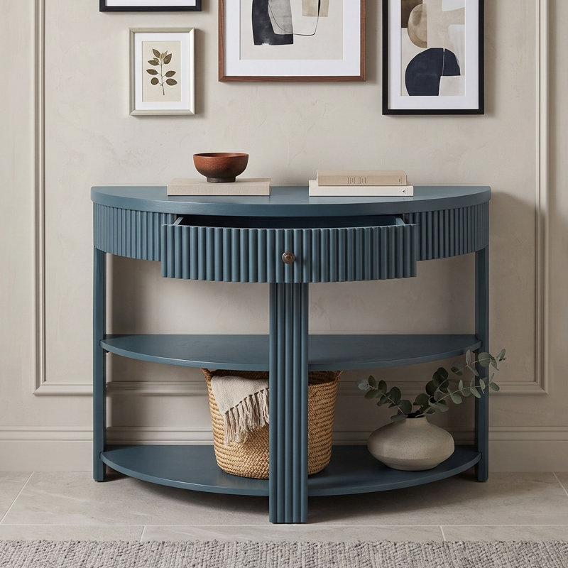 Console avec tiroir et tablettes, Marine