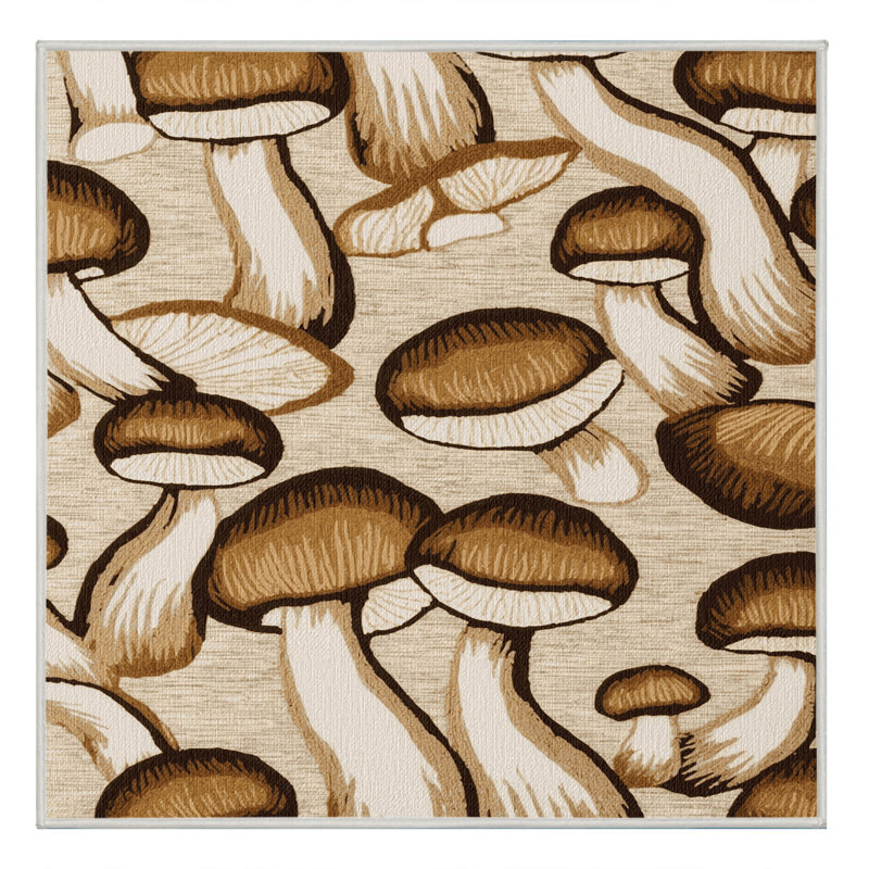Washable King Oyster Mushroom Vegetables Area Rug, Rectangle 2' x 3'