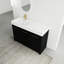 Meuble-lavabo moderne avec lavabo en résine et porte à fermeture amortie homologuée - Châtaignier noir 48 pouces (122 cm) - Étiquette d'homologation