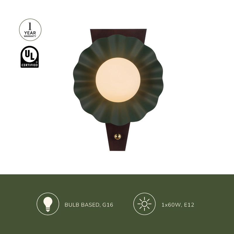 Furrow 12-in Red Wall Sconce, Pink