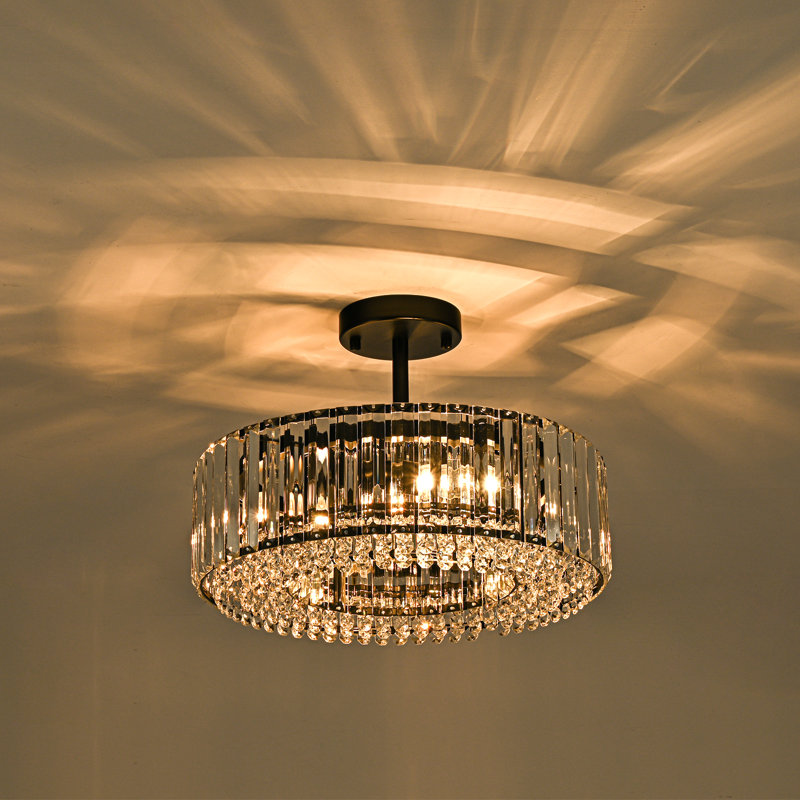Irenej Semi Flush Mount, Matte Black