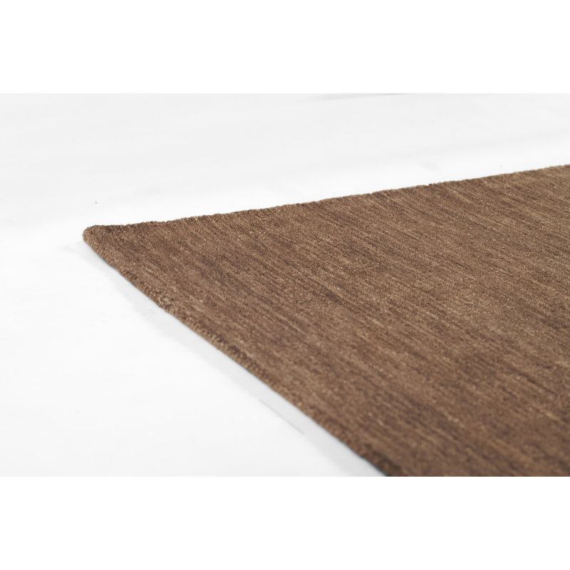 James Hand Tufted Wool Solid Color Area Rug in Brown, Rectangle 9' x 12'
