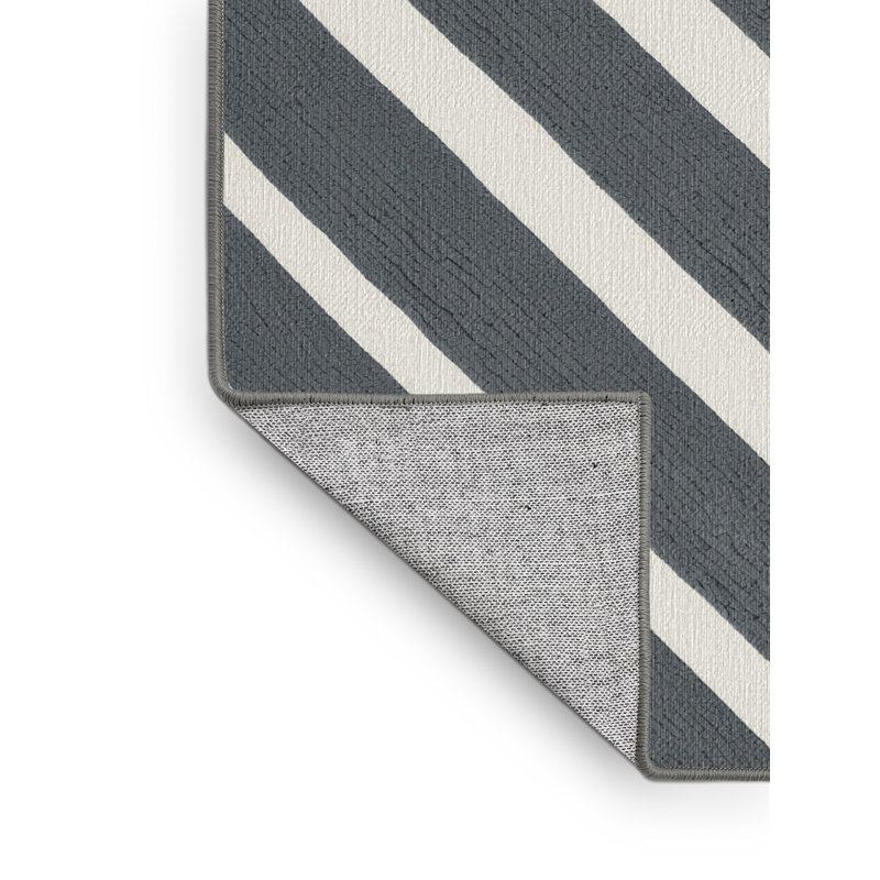  Tapis lavable rayé gris tourterelle blanc, Tapis de couloir 2 pi x 5 pi