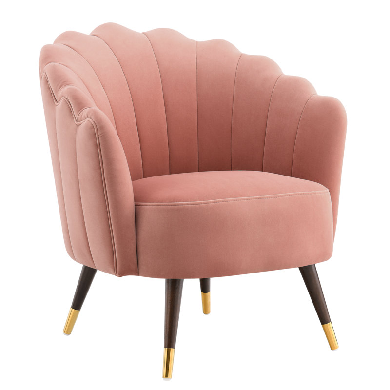 Upholstered Barrel Chair, Blush Pink