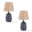 Lampe de table en céramique avec abat-jour festonné-312937033