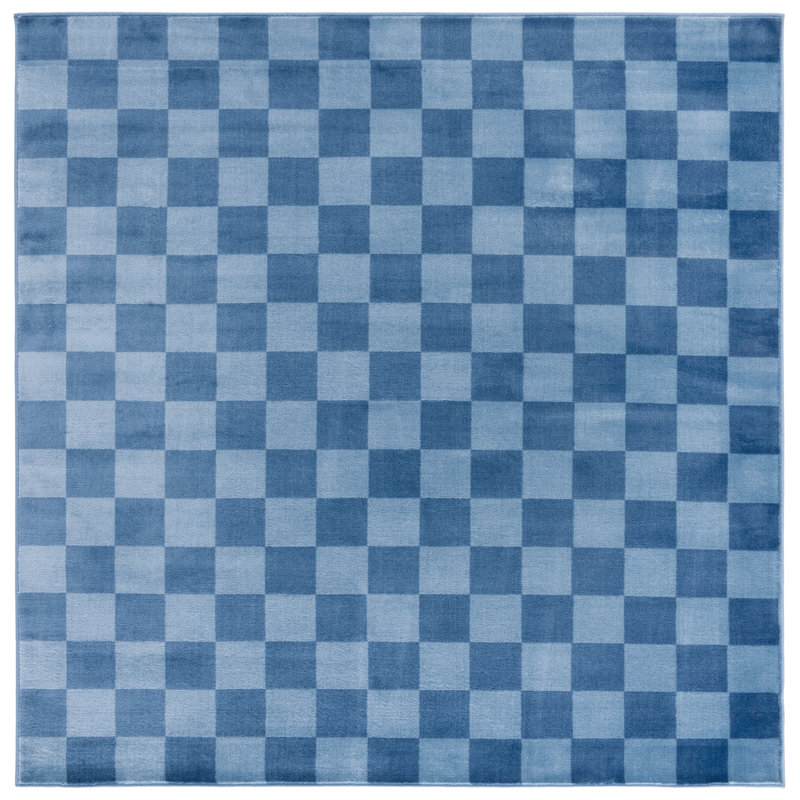 Lavone Performance Checkered Rug, Square 6'7"
