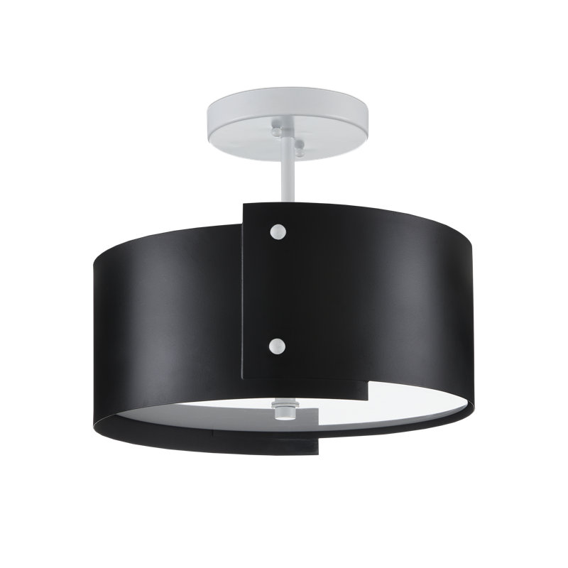 Ritsu 1 - Light Semi Flush Mount, Blacksmith/Sugar White