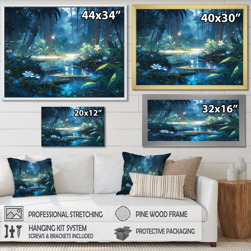 Wild Jungle - impressions sur toile de forêt, Toile tendue, H 16 po x l 32 po x P 1 po