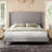Belo Queen Light Gray Upholstered Wingback Platform Bed-435998059-435998056
