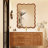 30"x40" Yellowish Brown Wavy Rectangle Solid Wood Frame Decorative Mirror for Home-787028708-787028706