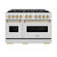 ZLINE Autograph 48" Classic DuraSnow Gas Range w/ 8 Burners & Bronze Accents-1418683389-1438165535