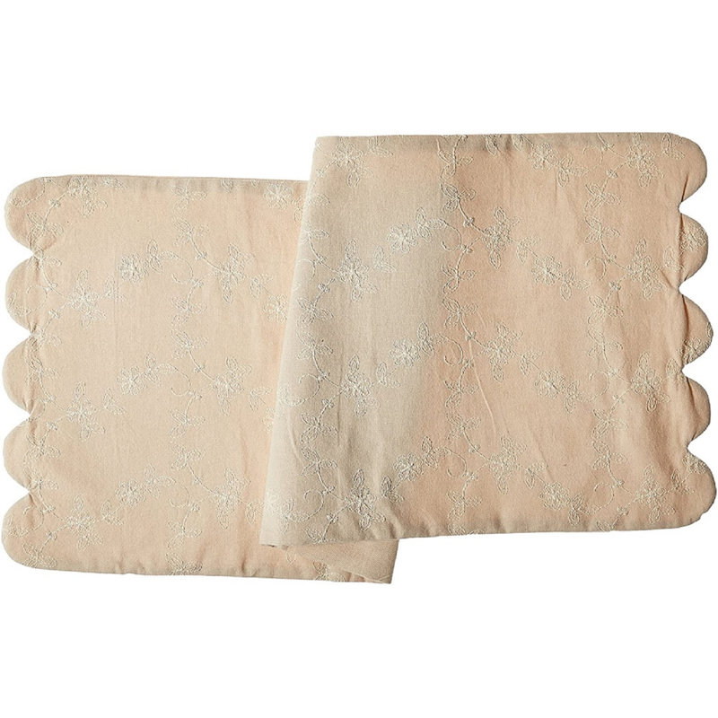 Props Floral 100% Cotton Table Runner, Cream