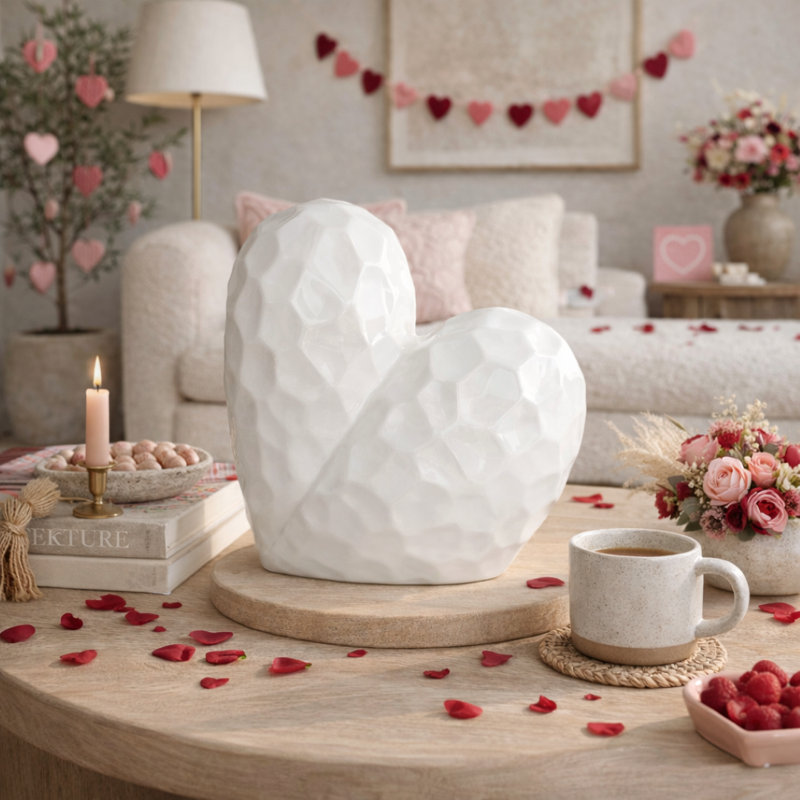 Sculpture en porcelaine Almera, H 7,75 po x l 4,05 po x P 7,95 po, Blanc